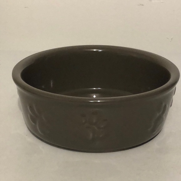 Other - Ceramic Dog Bowl: Olive color